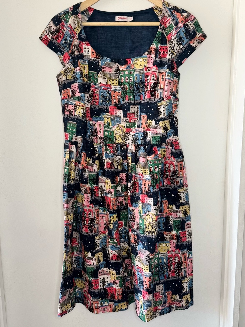 Cath Kidston Starry Night Townhouses Retro Style Dress Women’s  U.S. 6 U.K. 10